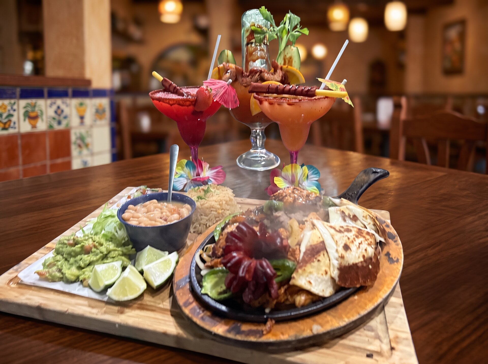 Mixed-grill parrillada on a wood board