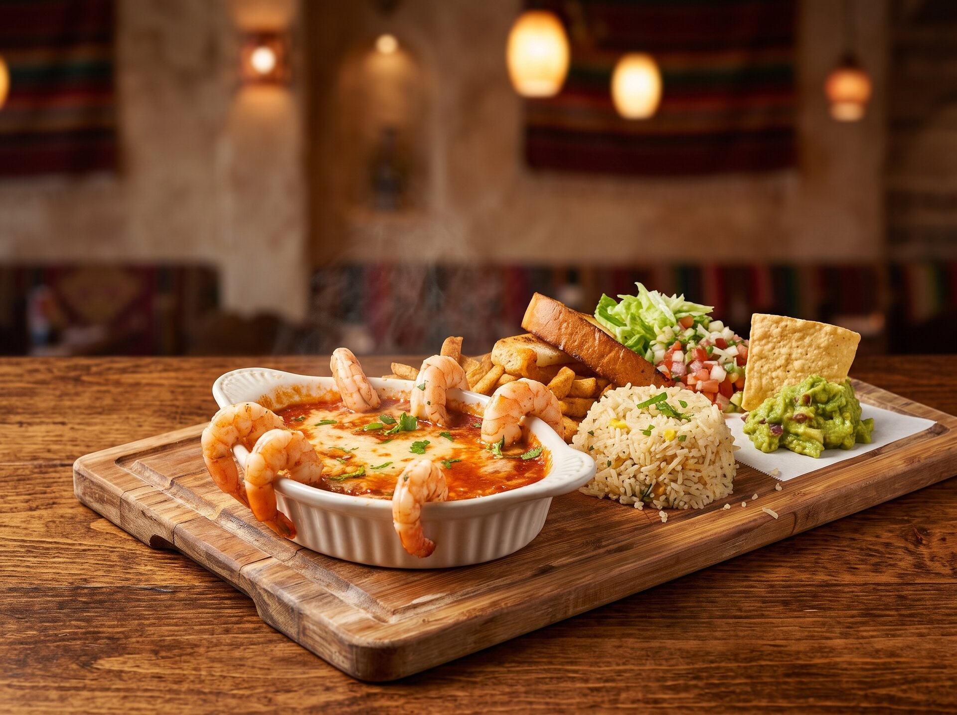 Shrimp plate with rice