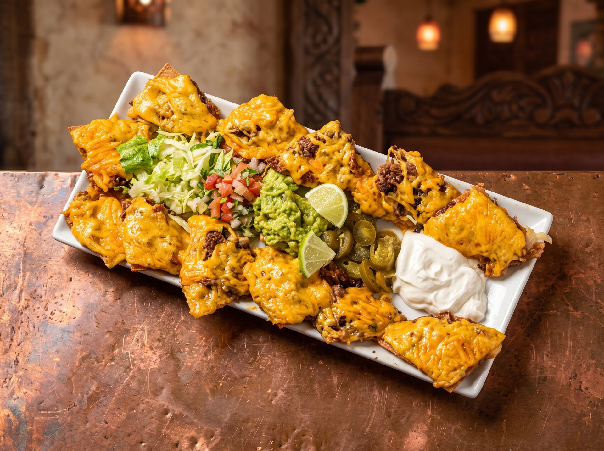Loaded nachos with cheese and jalapenos