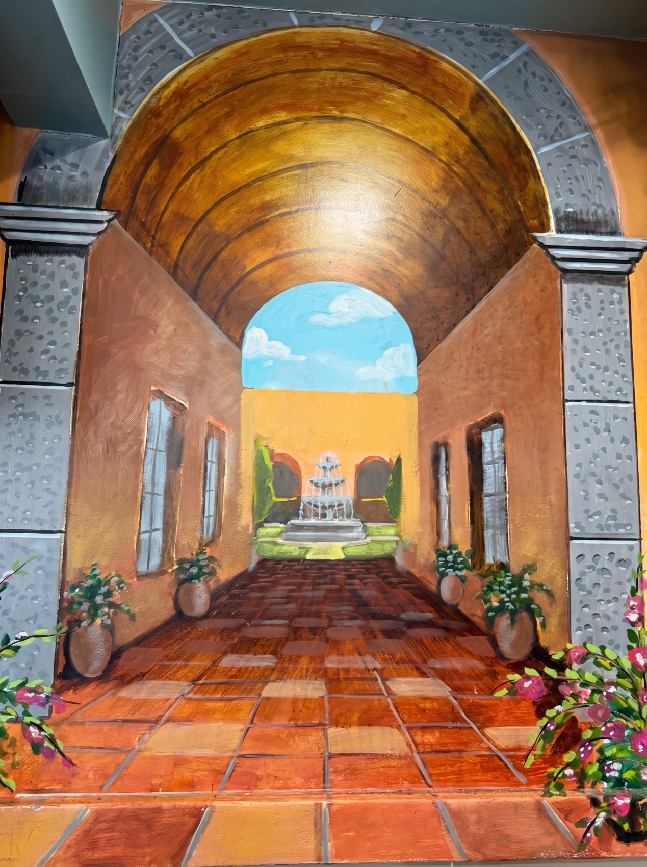 Courtyard mural — charro & agave art